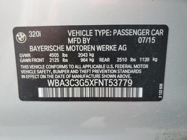 WBA3C3G5XFNT53779 - 2015 BMW 320 I XDRIVE SILVER photo 13