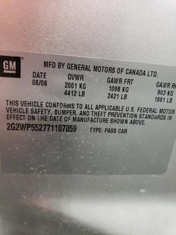 2G2WP552771107059 - 2007 PONTIAC GRAND PRIX 银色 照片 12