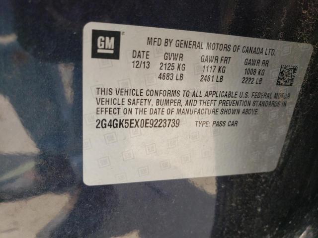 2G4GK5EX0E9223739 - 2014 BUICK REGAL 蓝色 照片 12