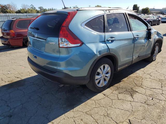 2HKRM4H75EH618185 - 2014 HONDA CR-V EXL BLUE photo 3