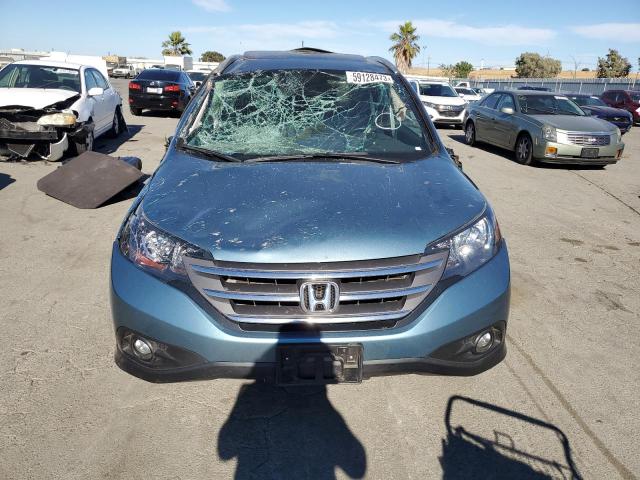 2HKRM4H75EH618185 - 2014 HONDA CR-V EXL BLUE photo 5