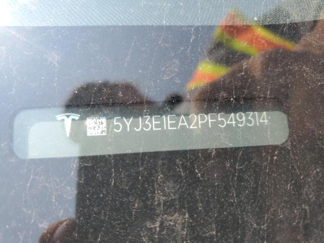 5YJ3E1EA2PF549314 - 2023 TESLA MODEL 3 Графитовый фото 12