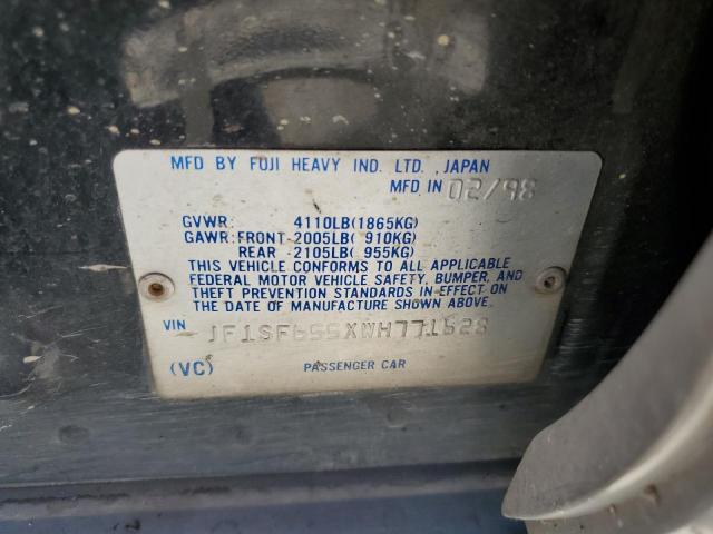 JF1SF655XWH771628 - 1998 SUBARU FORESTER S BLACK photo 12