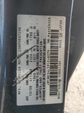 JM1BK34L591248079 - 2009 MAZDA SPEED 3 GRAY photo 12