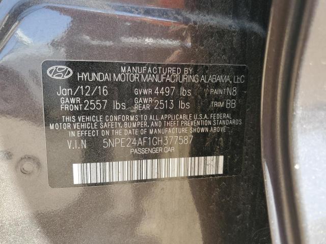 5NPE24AF1GH377587 - 2016 HYUNDAI SONATA SE BROWN photo 12