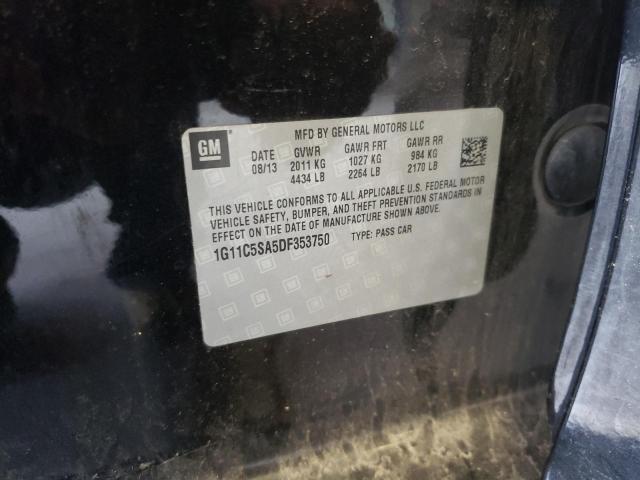 1G11C5SA5DF353750 - 2013 CHEVROLET MALIBU 1LT BLACK photo 12