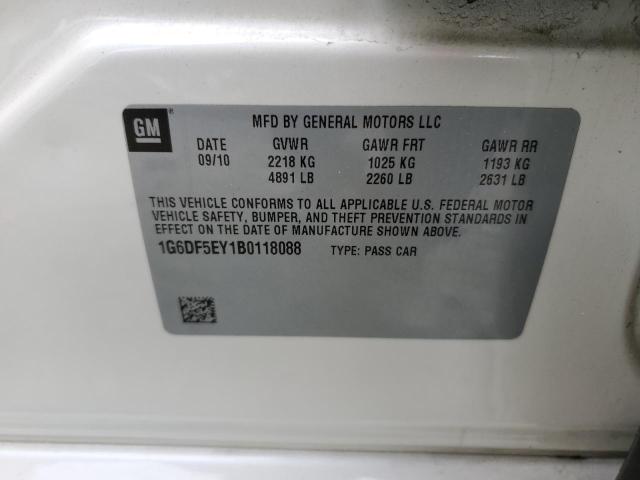 1G6DF5EY1B0118088 - 2011 CADILLAC CTS LUXURY COLLECTION Սպիտակ լուսանկար 12