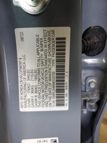 19XFL2H88NE020700 - 2022 HONDA CIVIC SPORT 灰色 照片 12