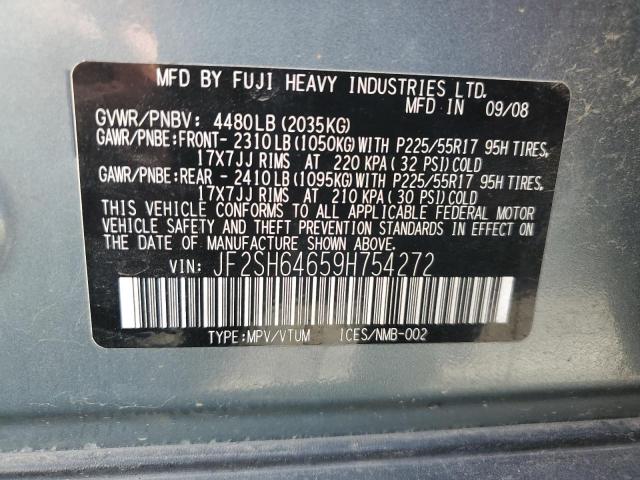 JF2SH64659H754272 - 2009 SUBARU FORESTER 2.5X LIMITED GREEN photo 13