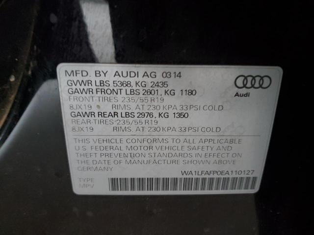 WA1LFAFP0EA110127 - 2014 AUDI Q5 PREMIUM PLUS BLACK photo 12