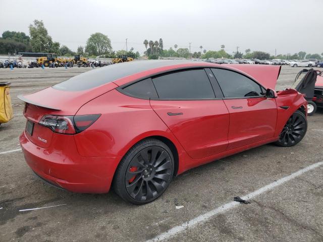 5YJ3E1EC2PF395902 - 2023 TESLA MODEL 3 RED photo 3