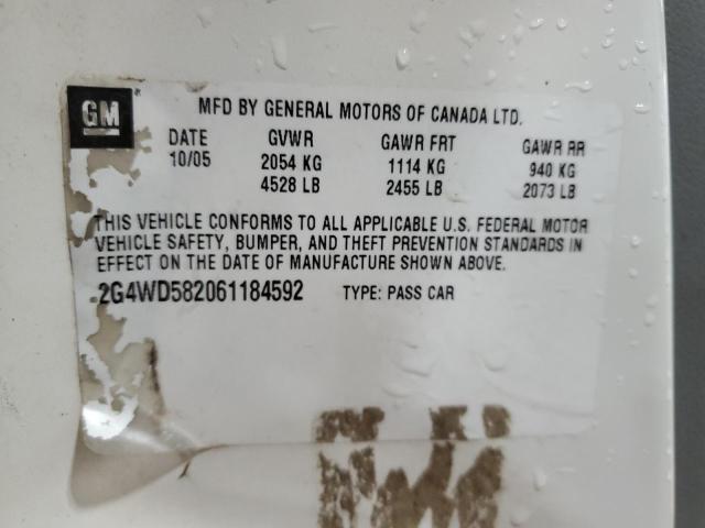 2G4WD582061184592 - 2006 BUICK LACROSSE CXL WHITE photo 12