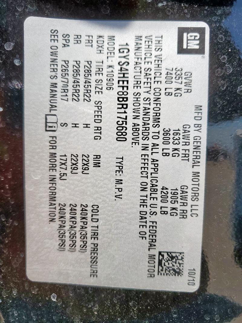 1GYS4HEF8BR175680 - 2011 CADILLAC ESCALADE ESV LUXURY Qara foto 13