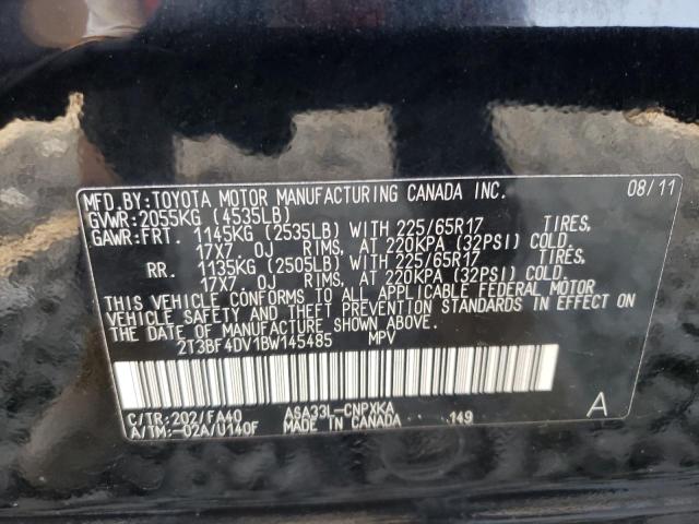 2T3BF4DV1BW145485 - 2011 TOYOTA RAV4 BLACK photo 13