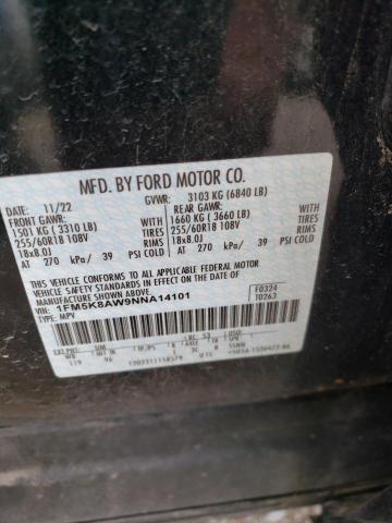 1FM5K8AW9NNA14101 - 2022 FORD EXPLORER POLICE INTERCEPTOR 黑色 照片 13