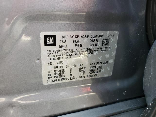 KL4CJASB8KB732117 - 2019 BUICK ENCORE PREFERRED Сұр фото 13