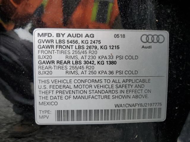 WA1CNAFY8J2197775 - 2018 AUDI Q5 PRESTIGE BLACK photo 13