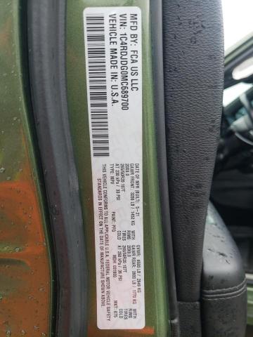 1C4RDJDG0MC689700 - 2021 DODGE DURANGO GT GREEN photo 14