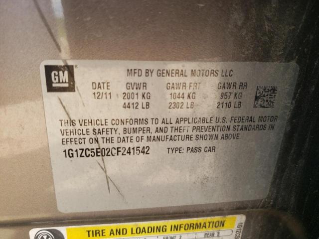 1G1ZC5E02CF241542 - 2012 CHEVROLET MALIBU 1LT BROWN photo 12