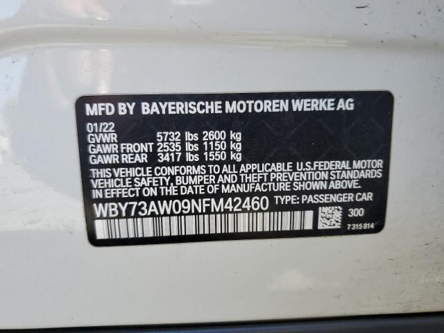 WBY73AW09NFM42460 - 2022 BMW I4 EDRIVE 40 WHITE photo 13
