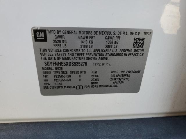 3GYFNHE3XDS535276 - 2013 CADILLAC SRX PERFORMANCE COLLECTION Ақ фото 12