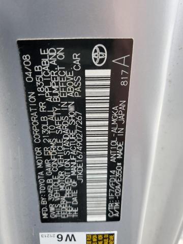 JTKDE167490277267 - 2009 TOYOTA SCION TC 银色 照片 12