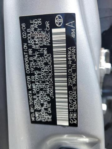 JTKKU10478J024283 - 2008 TOYOTA SCION XD SILVER photo 12