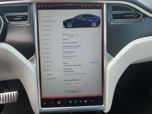 5YJXCBE22HF077428 - 2017 TESLA MODEL X BLUE photo 9