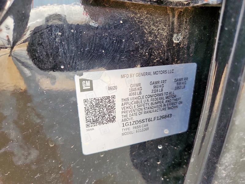 1G1ZD5ST6LF126843 - 2020 CHEVROLET MALIBU LT BLACK photo 12