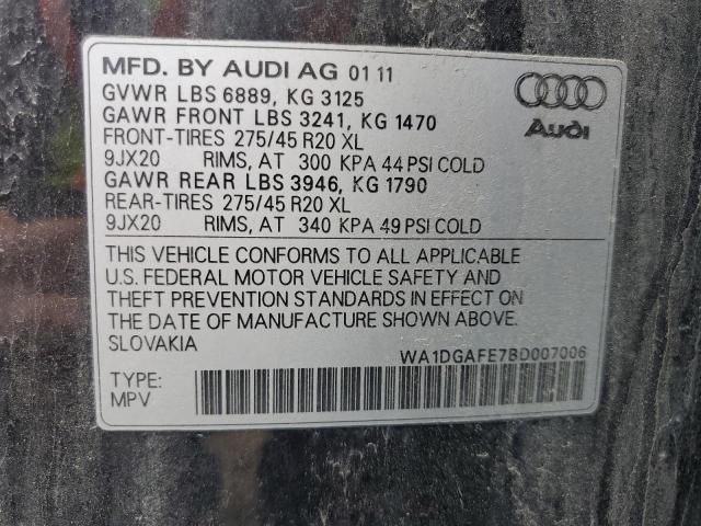 WA1DGAFE7BD007006 - 2011 AUDI Q7 PRESTIGE 黑色 照片 13