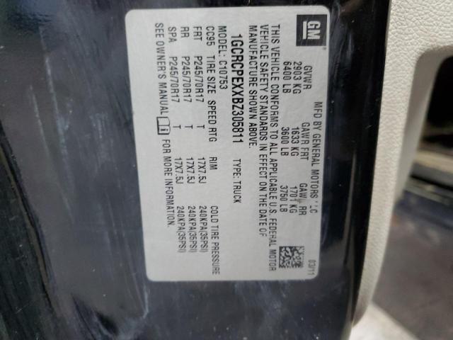 1GCRCPEXXBZ305811 - 2011 CHEVROLET SILVERADO C1500 შავი ფოტო 12