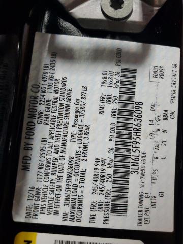 3LN6L5F95HR636098 - 2017 LINCOLN MKZ RESERVE 黑色 照片 13