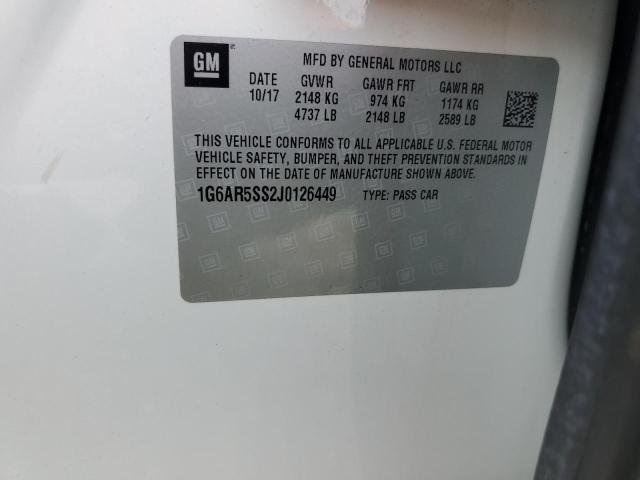 1G6AR5SS2J0126449 - 2018 CADILLAC CTS LUXURY 白色 照片 12