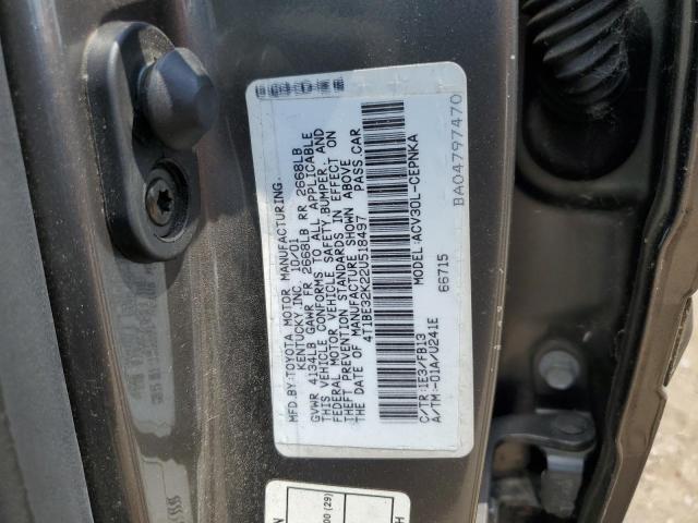 4T1BE32K22U518497 - 2002 TOYOTA CAMRY LE CHARCOAL photo 12