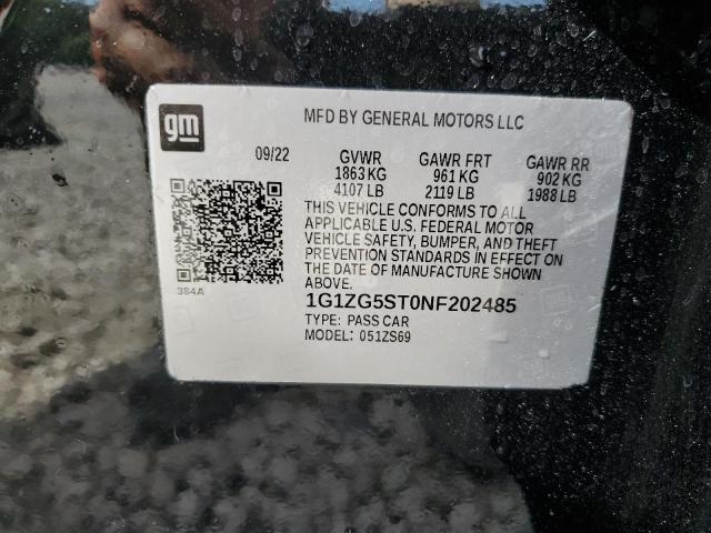 1G1ZG5ST0NF202485 - 2022 CHEVROLET MALIBU RS BLACK photo 13