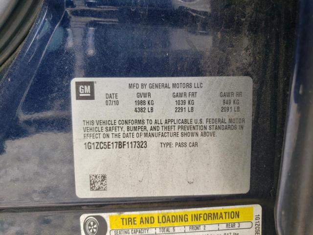 1G1ZC5E17BF117323 - 2011 CHEVROLET MALIBU 1LT BLUE photo 12