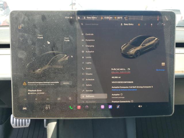 5YJ3E1ECXNF318935 - 2022 TESLA MODEL 3 灰色 照片 9