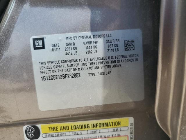 1G1ZC5E13BF282852 - 2011 CHEVROLET MALIBU 1LT GRAY photo 12