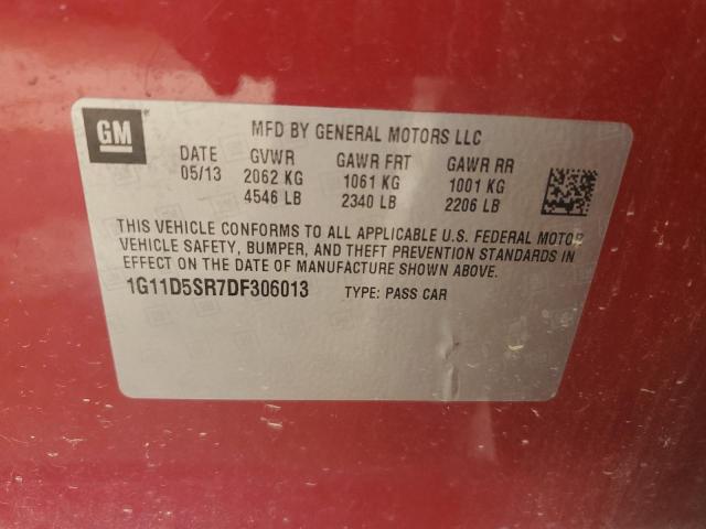 1G11D5SR7DF306013 - 2013 CHEVROLET MALIBU 1LT 栗色 照片 12