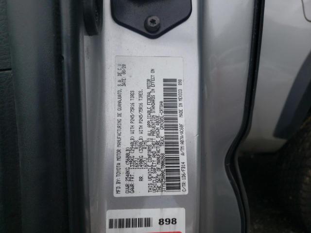 3TYSZ5ANXLT006268 - 2020 TOYOTA TACOMA ACCESS CAB ვერცხლისფერი ფოტო 12