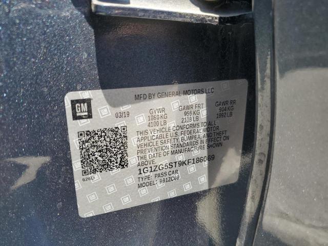 1G1ZG5ST9KF186069 - 2019 CHEVROLET MALIBU RS GRAY photo 13