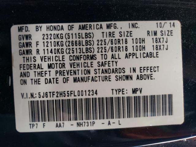 5J6TF2H55FL001234 - 2015 HONDA CROSSTOUR EXL შავი ფოტო 13