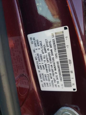 1HGCP26838A085165 - 2008 HONDA ACCORD EXL BURGUNDY photo 12