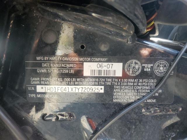 1HD1FC41X7Y720925 - 2007 HARLEY-DAVIDSON FLHTCUI 黑色 照片 10