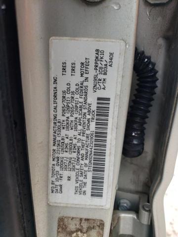 5TEGN92N44Z329061 - 2004 TOYOTA TACOMA DOUBLE CAB PRERUNNER SILVER photo 12