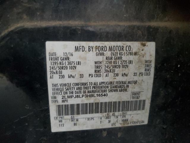 2LMPJ8LP3HBL16540 - 2017 LINCOLN MKX RESERVE 黑色 照片 13