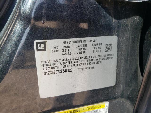 1G1ZC5E07CF340129 - 2012 CHEVROLET MALIBU 1LT 石墨色 照片 10