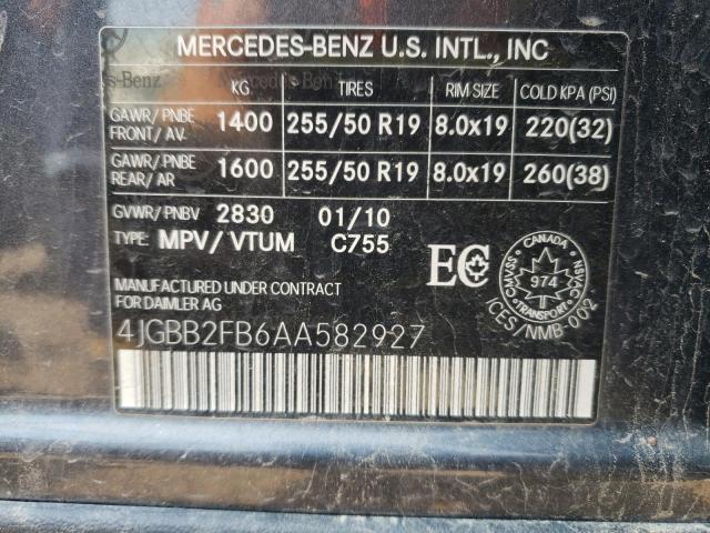 4JGBB2FB6AA582927 - 2010 MERCEDES-BENZ ML 350 BLUETEC GRAY photo 13