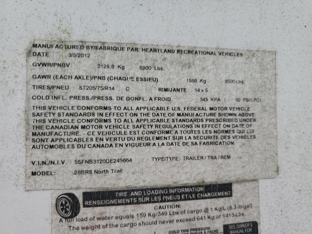 5SFNB3120DE249664 - 2013 HEARTLAND GATEWAY 白色 照片 10