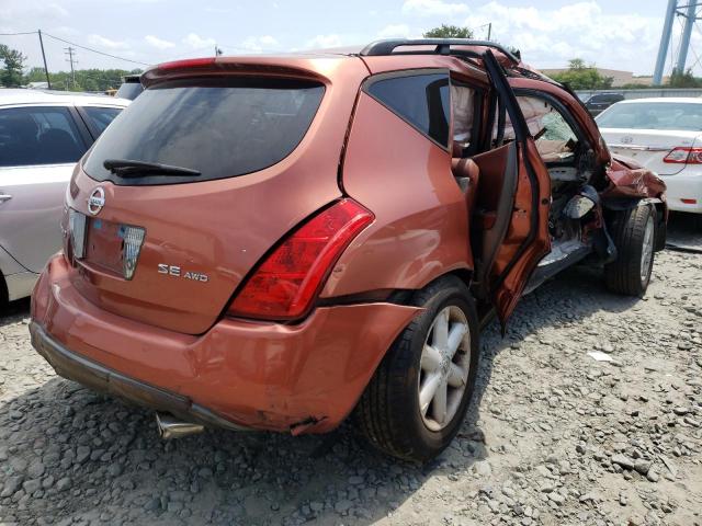 JN8AZ08W65W402391 - 2005 NISSAN MURANO SL ORANGE photo 3